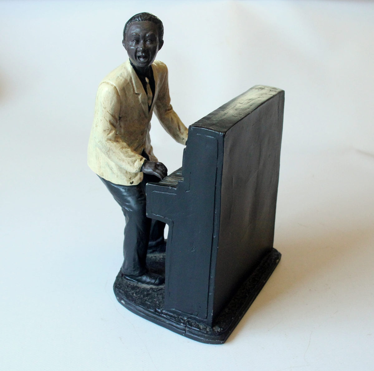 Vintage Skulptur Klavierspieler Jazz-Musiker aus Resin