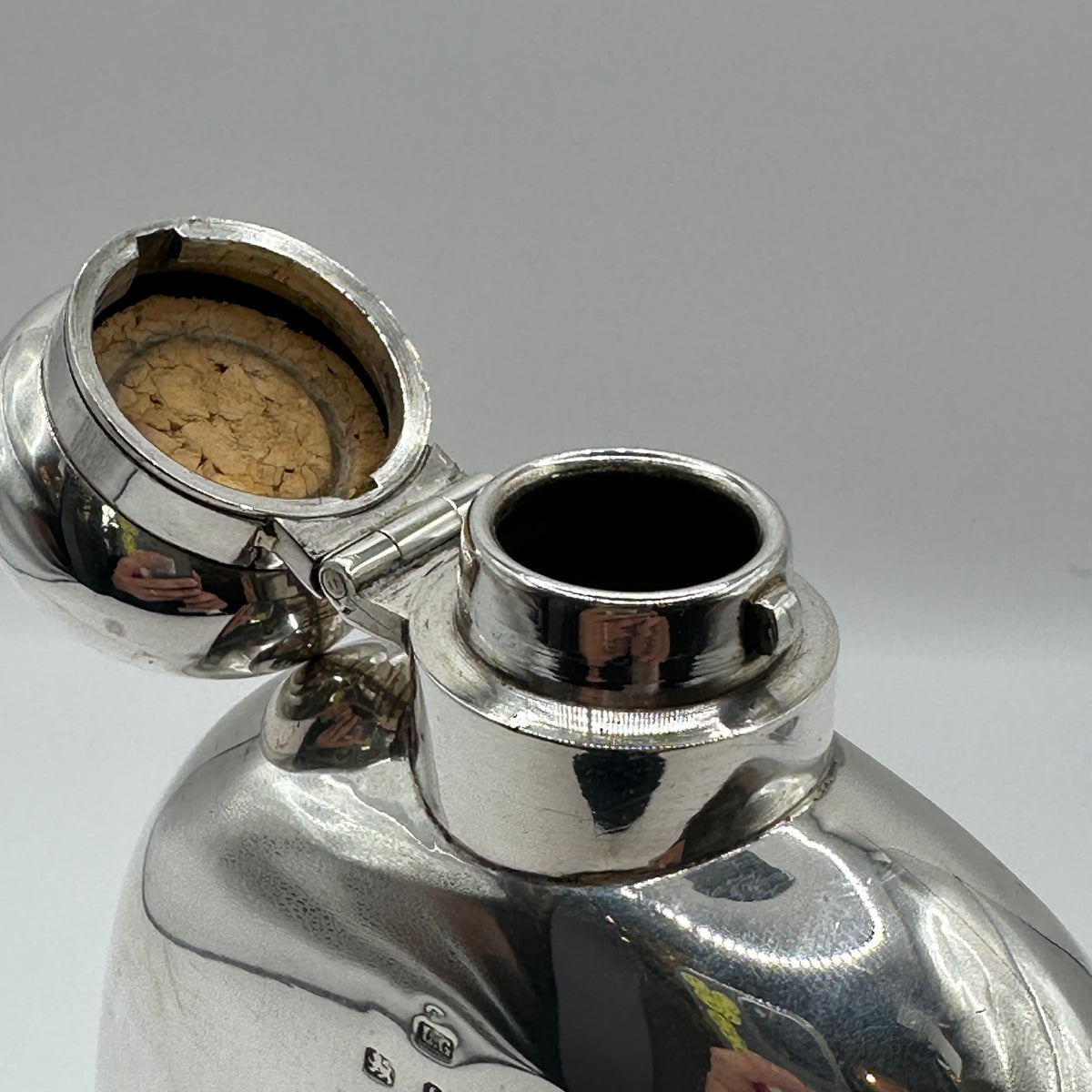 Vintage Silber-Flachmann Birmingham 1885