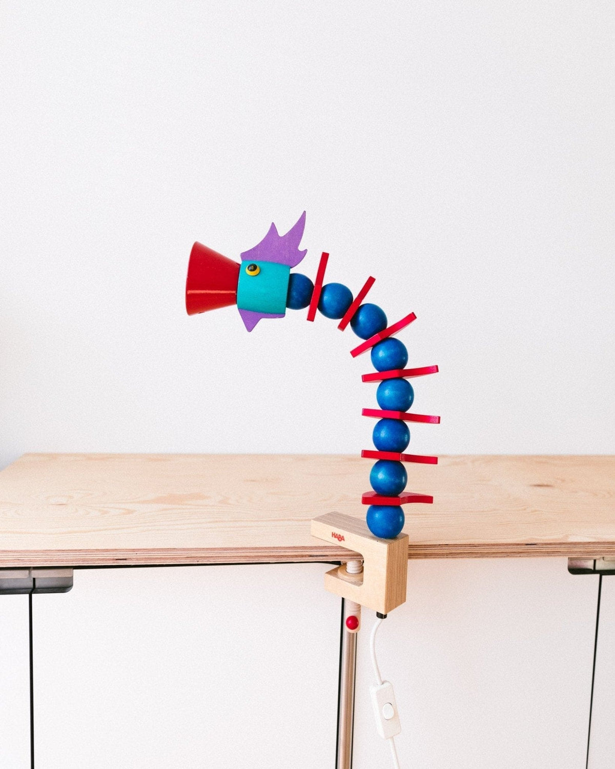 Lampe de bureau vintage XXL style Memphis par Haba années 90
