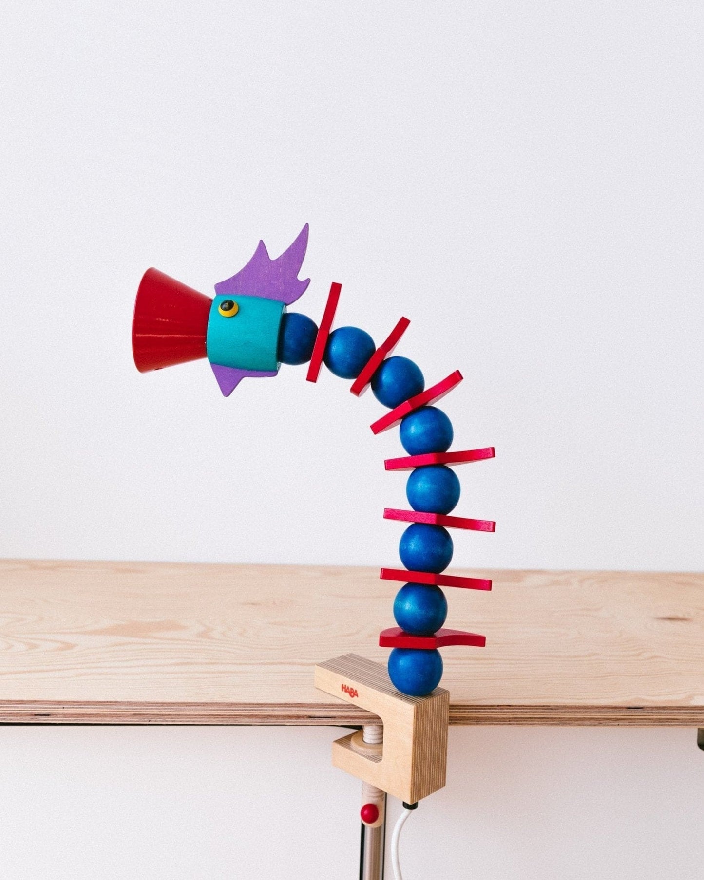 Lampe de bureau vintage XXL style Memphis par Haba années 90