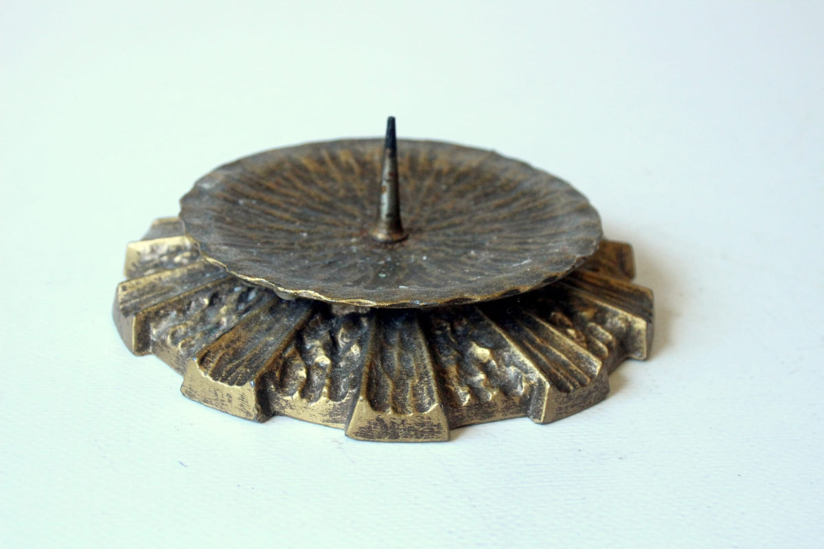 Vintage Kerzenteller aus Bronze, West Germany 60er Jahre