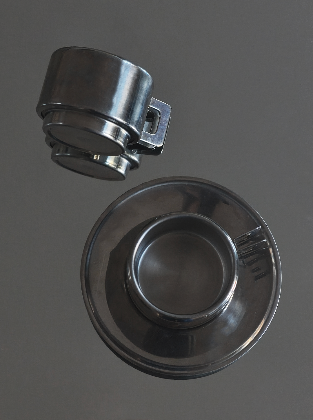Set von 2 Vintage Espressotasse mit Untertasse
