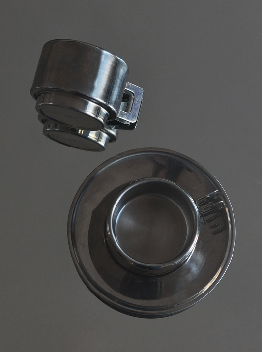Set von 2 Vintage Espressotasse mit Untertasse