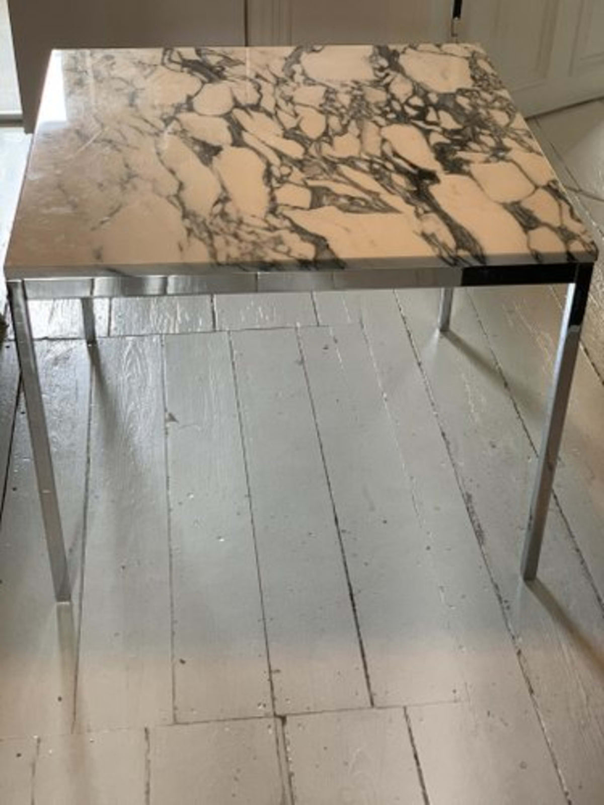 Vintage Esstisch von Florence Knoll Bassett für Knoll International, Marmor Chromfuß