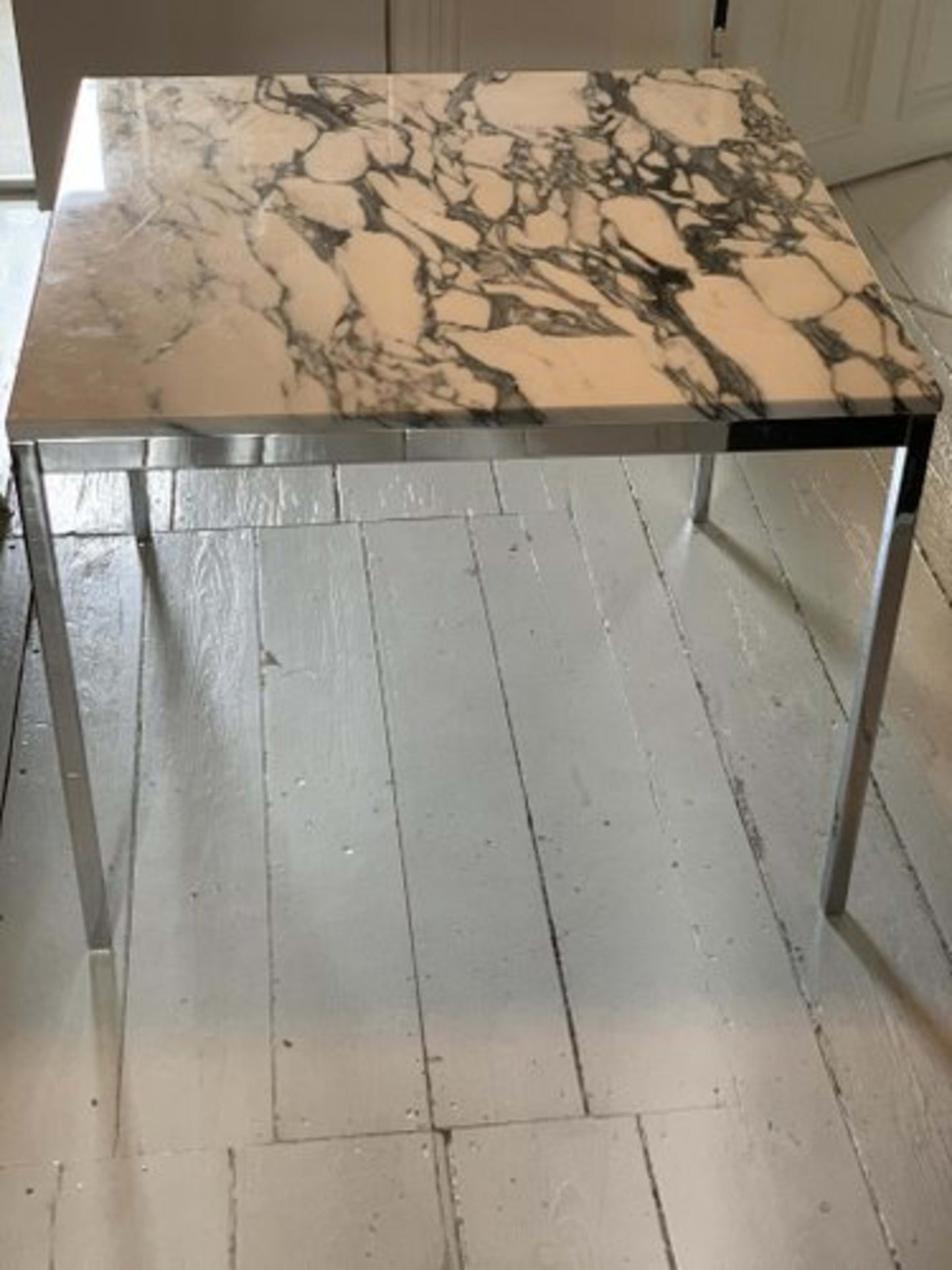 Vintage Esstisch von Florence Knoll Bassett für Knoll International, Marmor Chromfuß