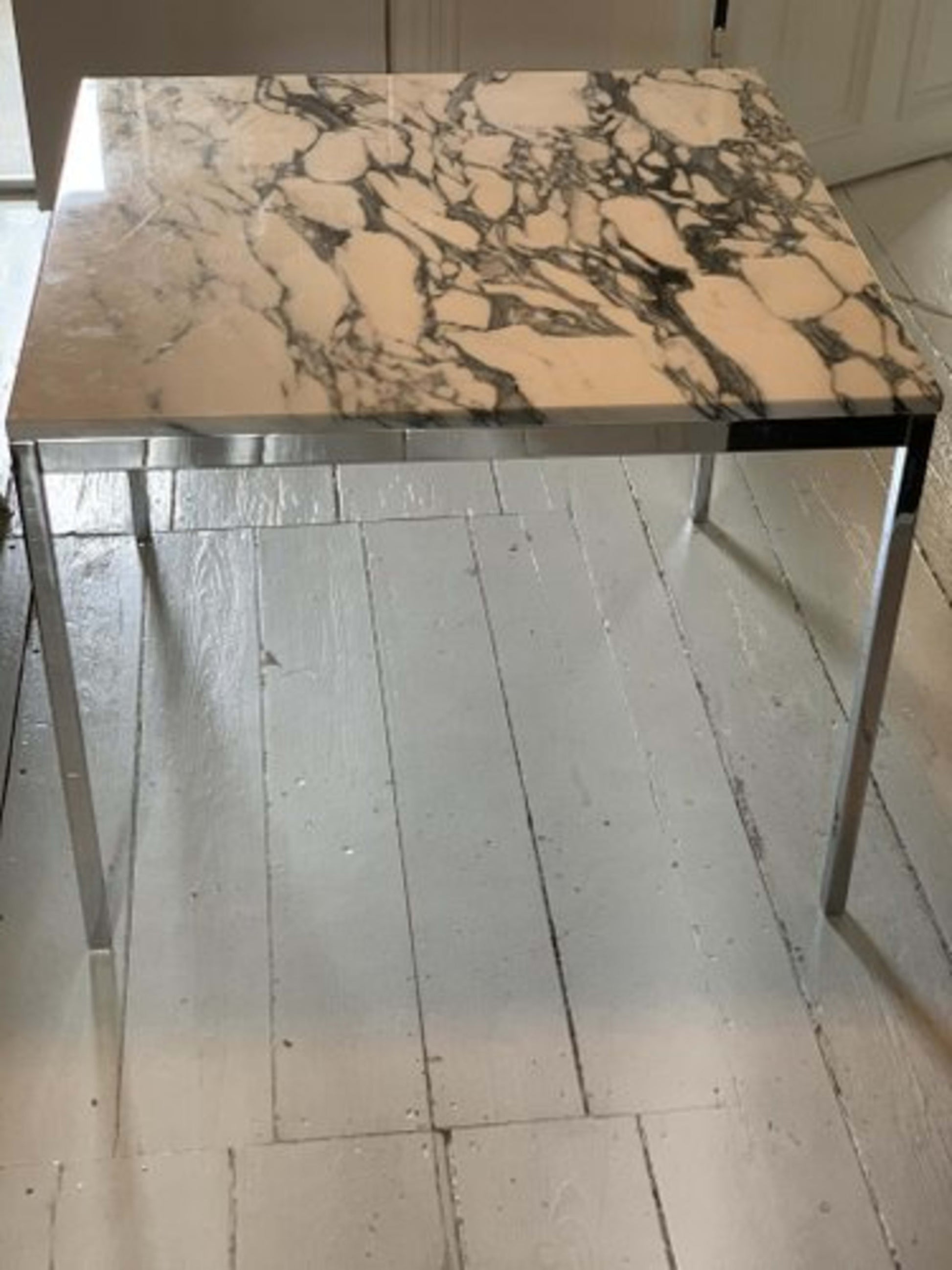 Vintage Esstisch von Florence Knoll Bassett für Knoll International, Marmor Chromfuß