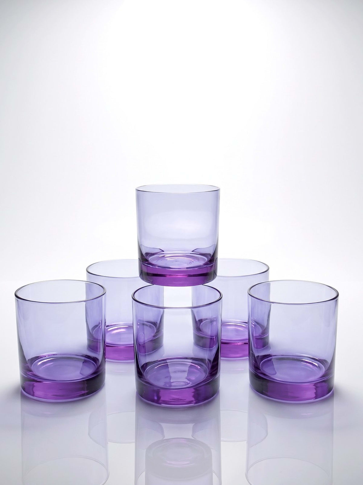 Set von 6 Vintage Whiskygläser aus Amethyst-Kristall, Mid-Century