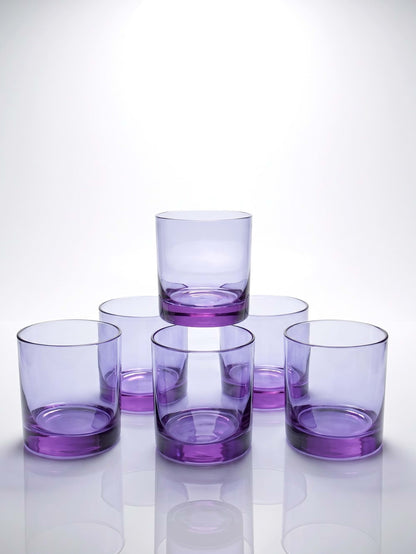 Set von 6 Vintage Whiskygläser aus Amethyst-Kristall, Mid-Century