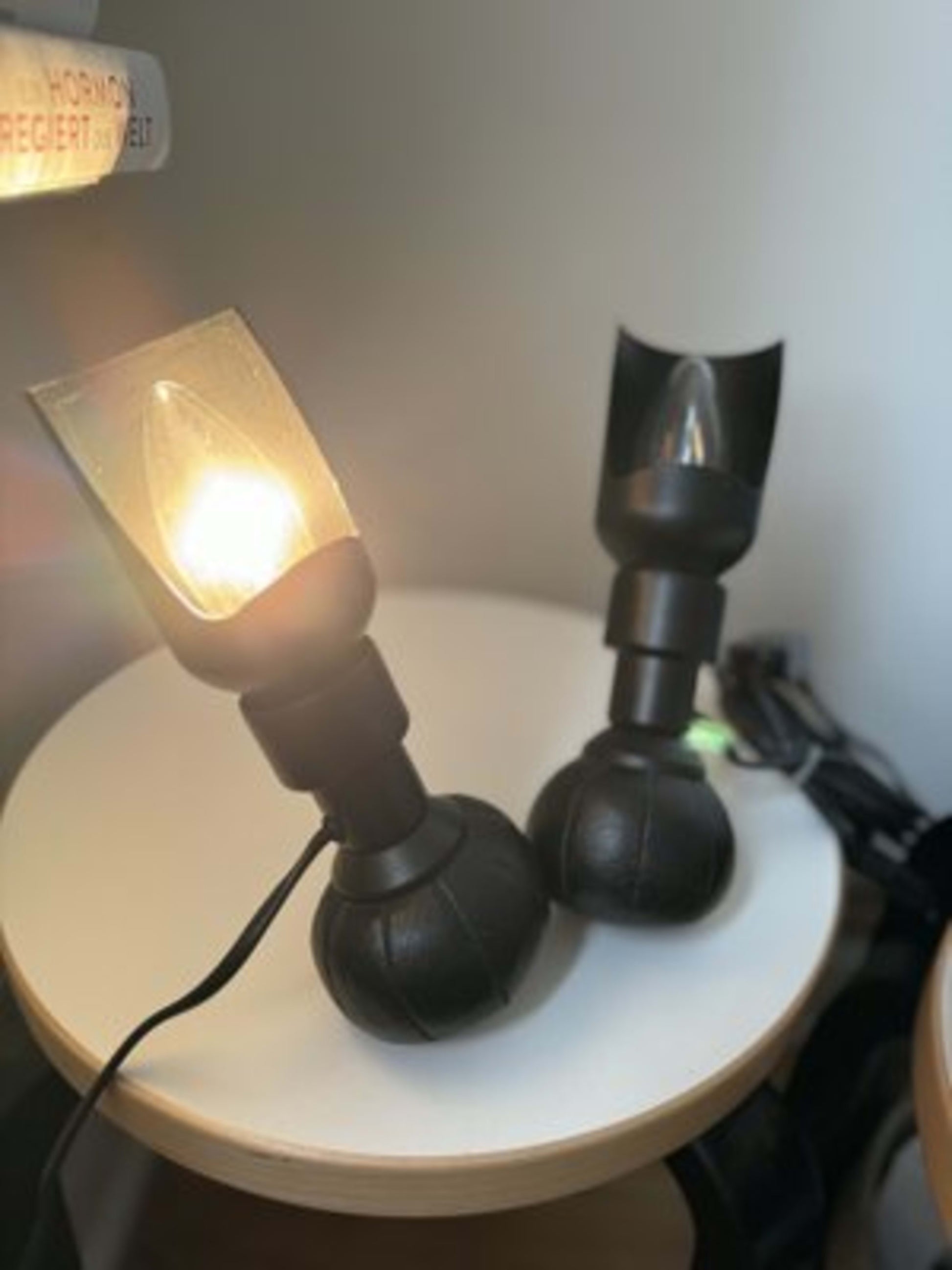Vintage Tischlampe P600 von Gino Sarfatti für Arteluce, schwarz, Set von 2