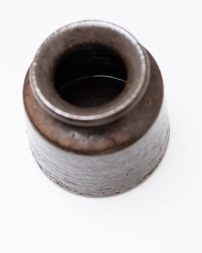 Vintage Keramikvase organische Form dunkelbraun von Rudi Stahl Studio Mid Century 1960er