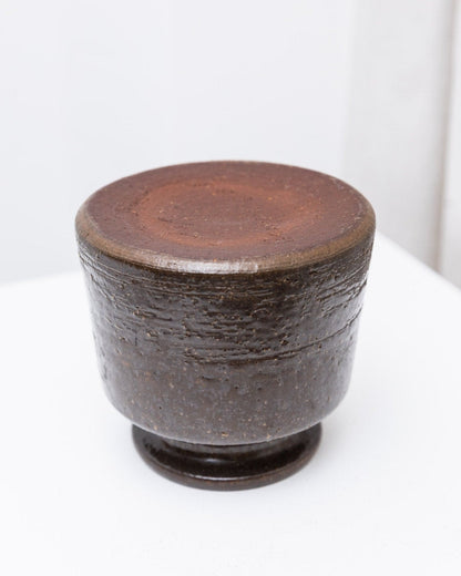 Vintage Keramikvase organische Form dunkelbraun von Rudi Stahl Studio Mid Century 1960er