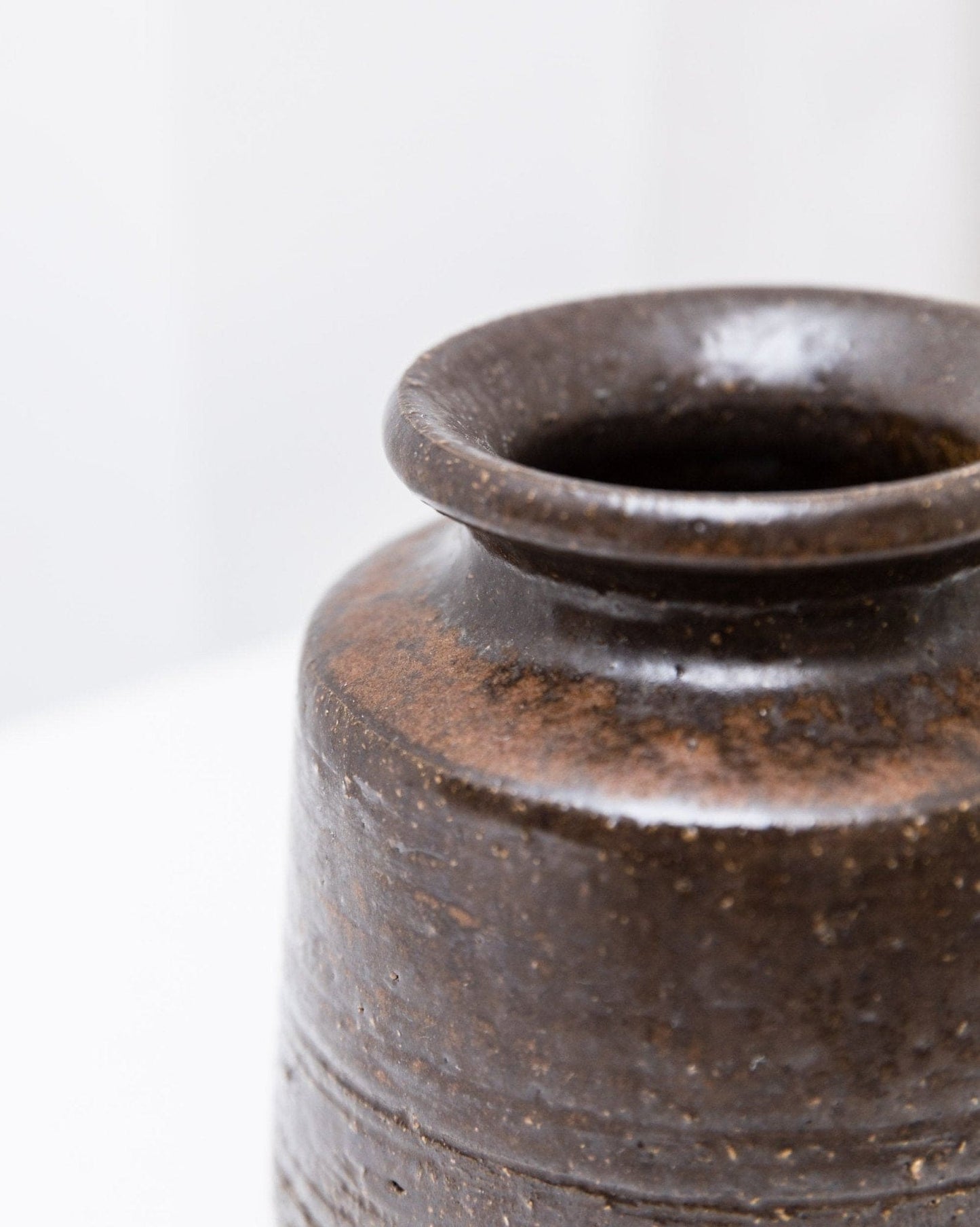 Vintage Keramikvase organische Form dunkelbraun von Rudi Stahl Studio Mid Century 1960er