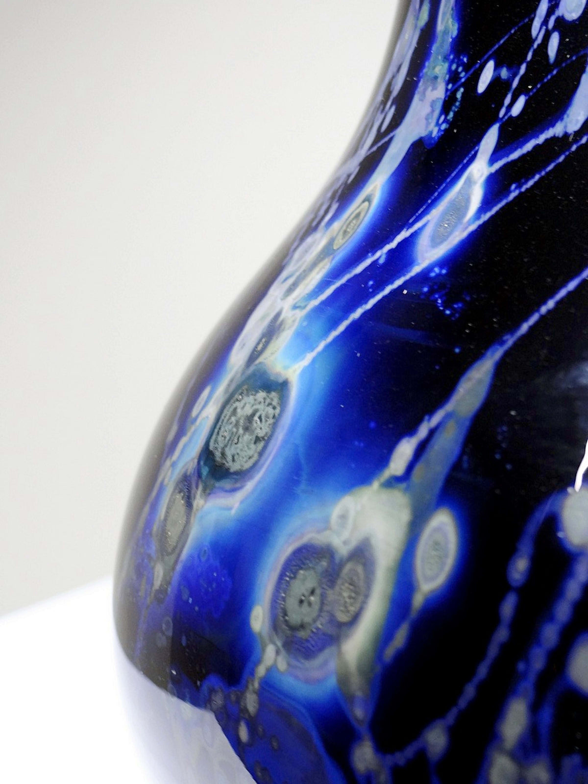 Vintage Kunstglasvase Violett mit Silberinclusionen von Studio Glass für Frankreich