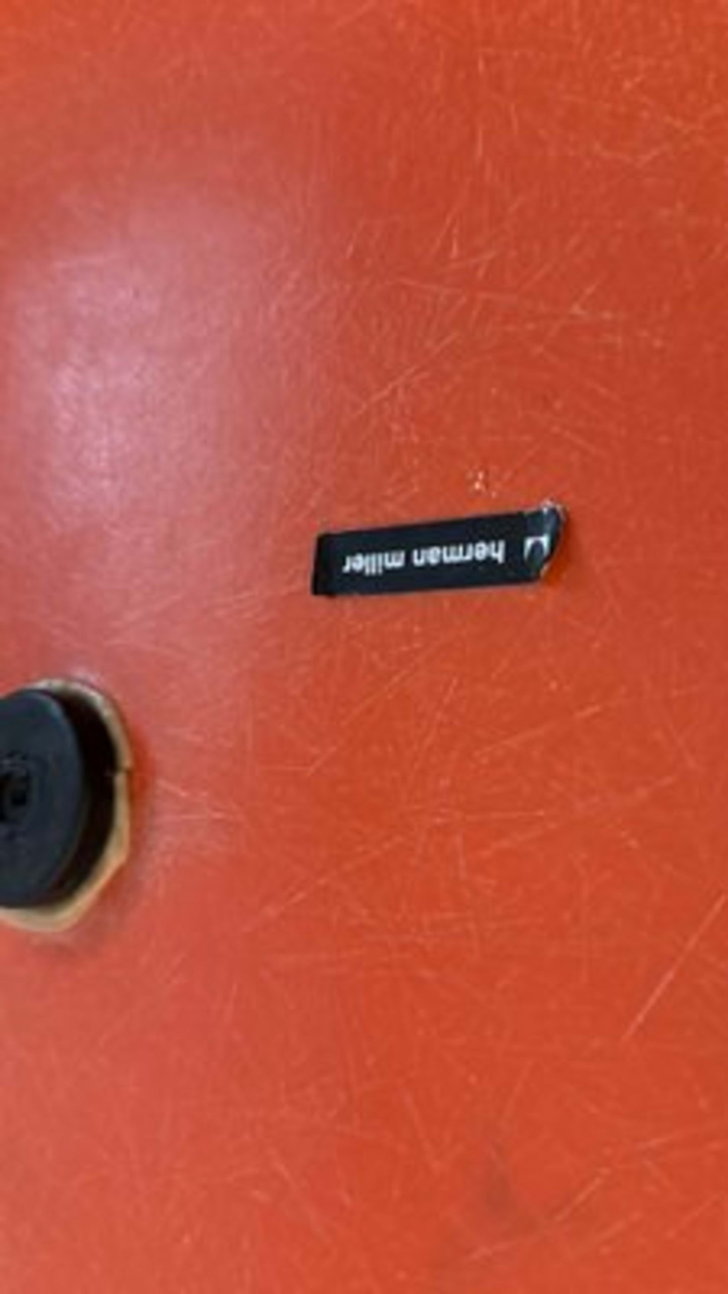 Vintage Schaukelstuhl RAR von Charles und Ray Eames für Herman Miller schwarz rot hellbraun