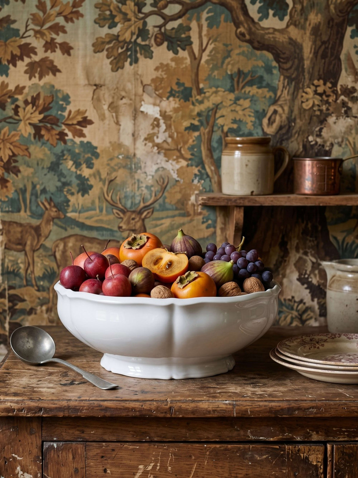 Vintage Salatschale Limoges Porzellan, polylobierter Rand