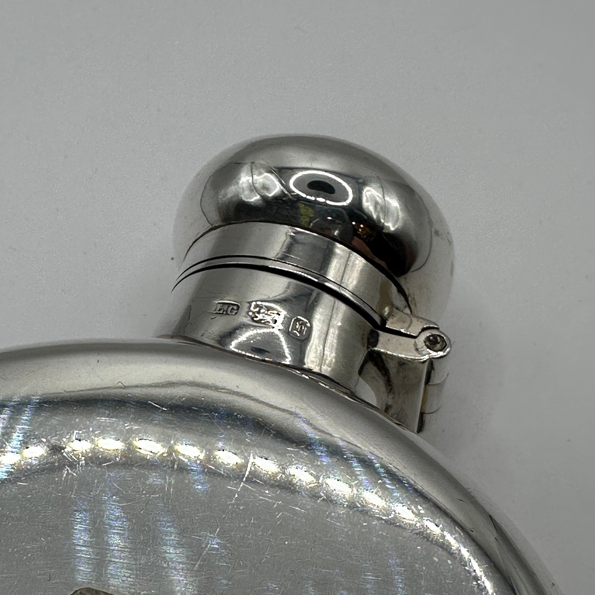 Vintage Silber-Flachmann Birmingham 1885