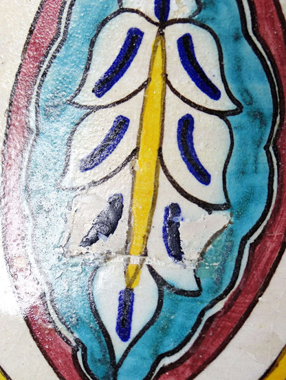 Vintage Butterdose "Jobbana" aus Fès, Marokko, Keramik handbemalt