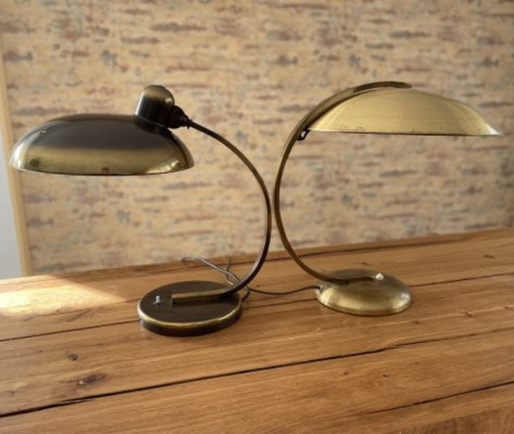 Vintage Tischlampe President 6750 von Christian Dell für Kaiser Idell Set von 2 Gold