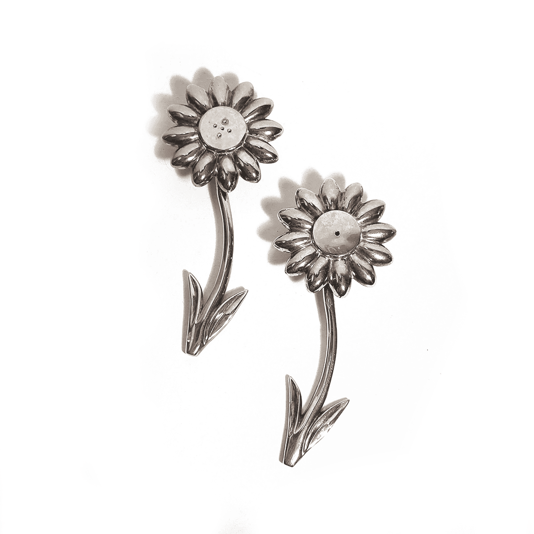 Salière et poivrière vintage Florage en métal argenté