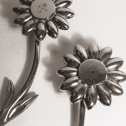 Salière et poivrière vintage Florage en métal argenté