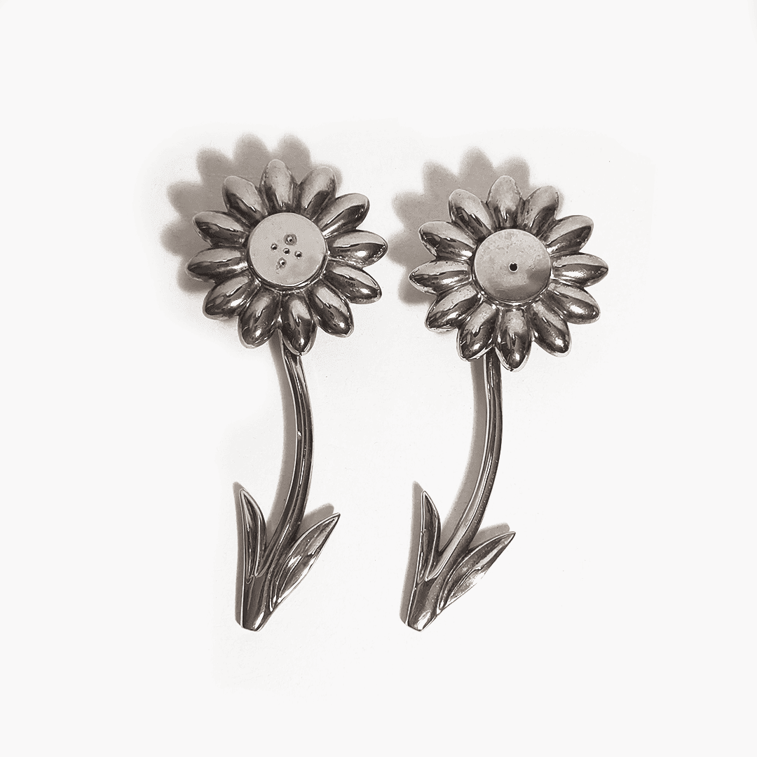 Salière et poivrière vintage Florage en métal argenté