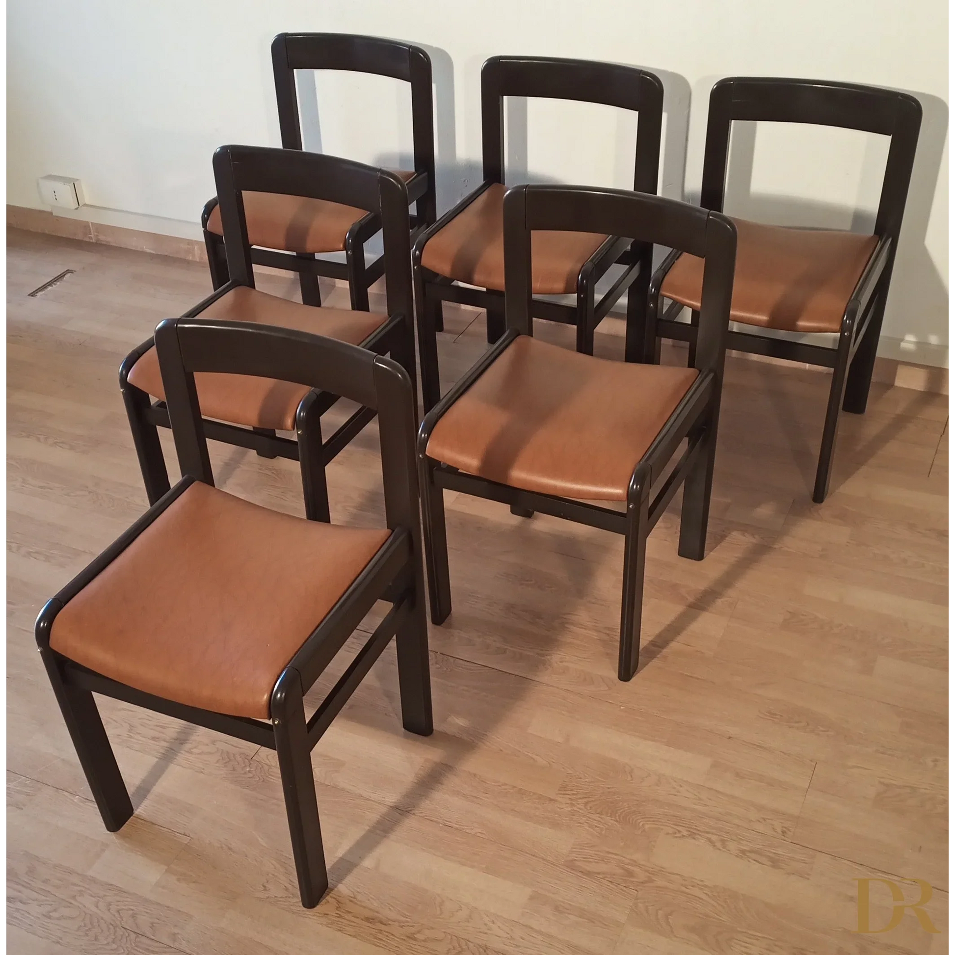 Brutalistische Vintage-Esszimmerstühle, 1970er Jahre, 6er-Set