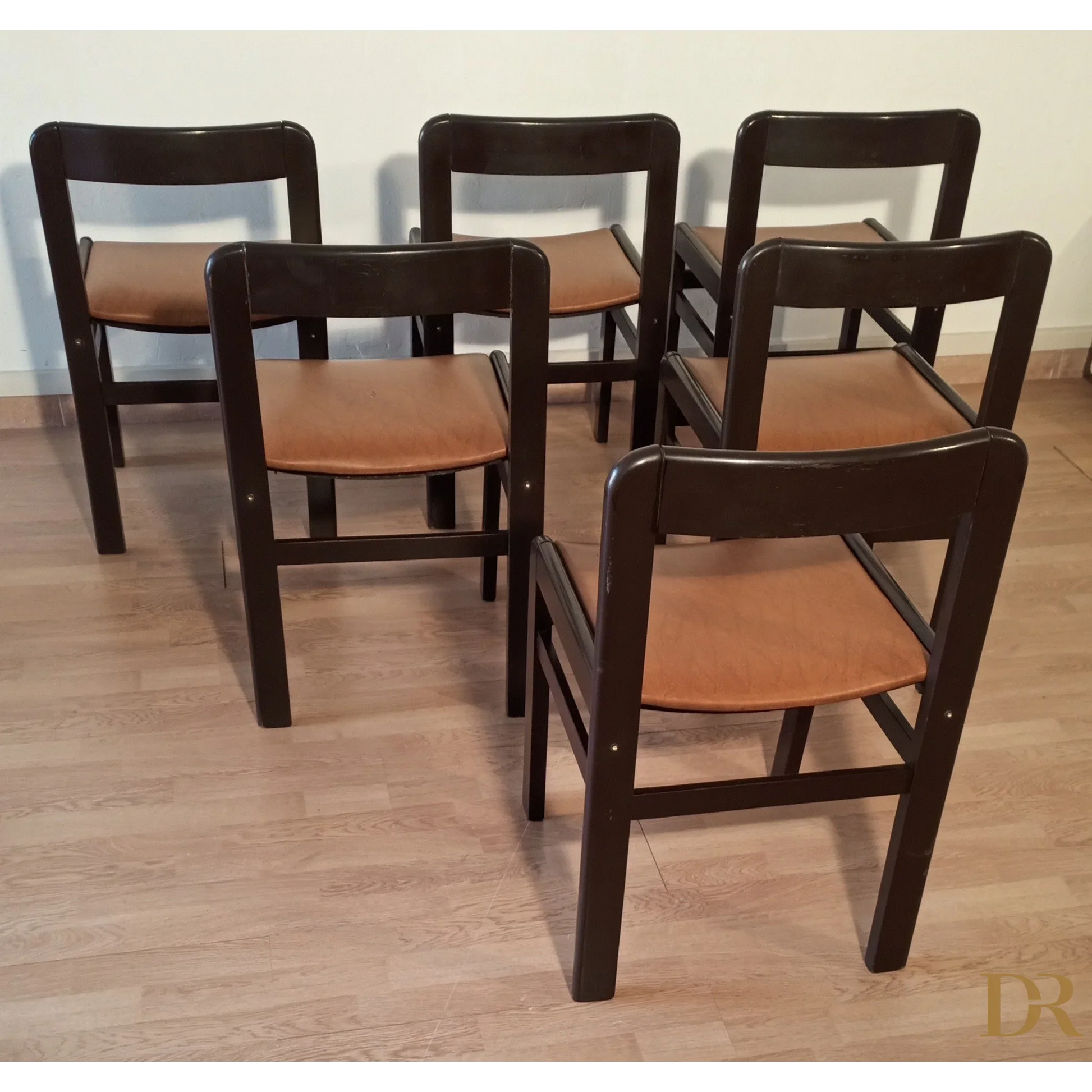 Brutalistische Vintage-Esszimmerstühle, 1970er Jahre, 6er-Set