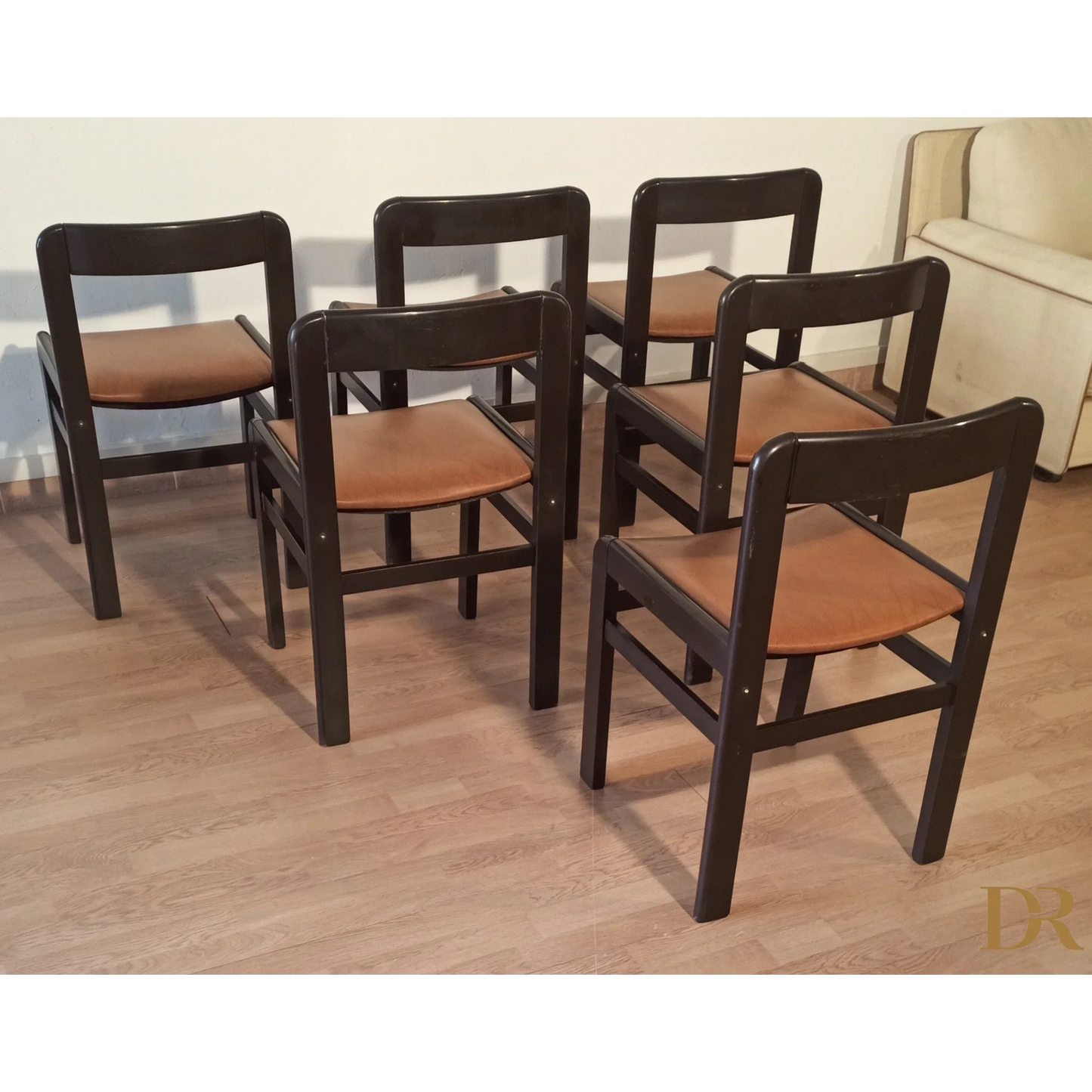 Brutalistische Vintage-Esszimmerstühle, 1970er Jahre, 6er-Set