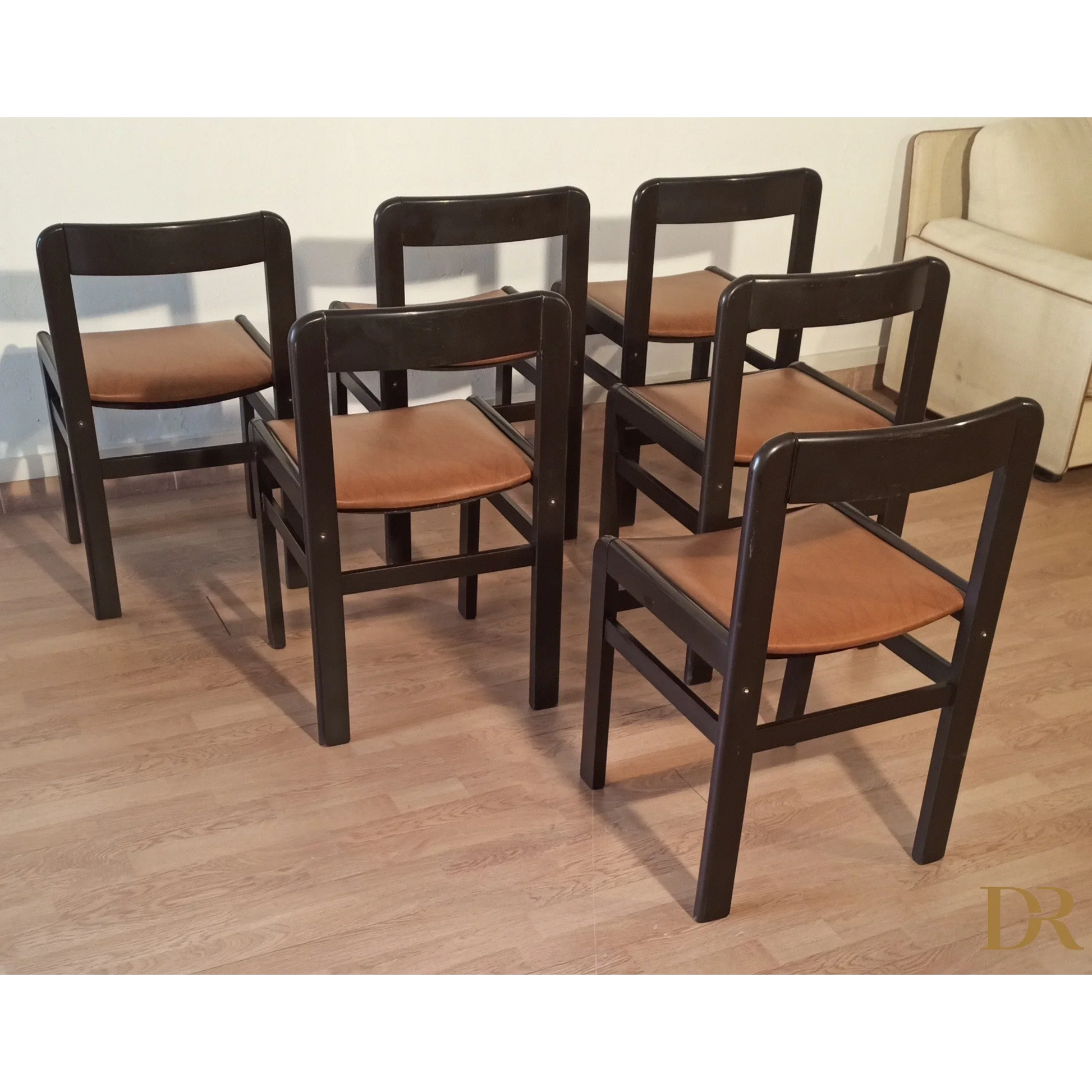 Brutalistische Vintage-Esszimmerstühle, 1970er Jahre, 6er-Set