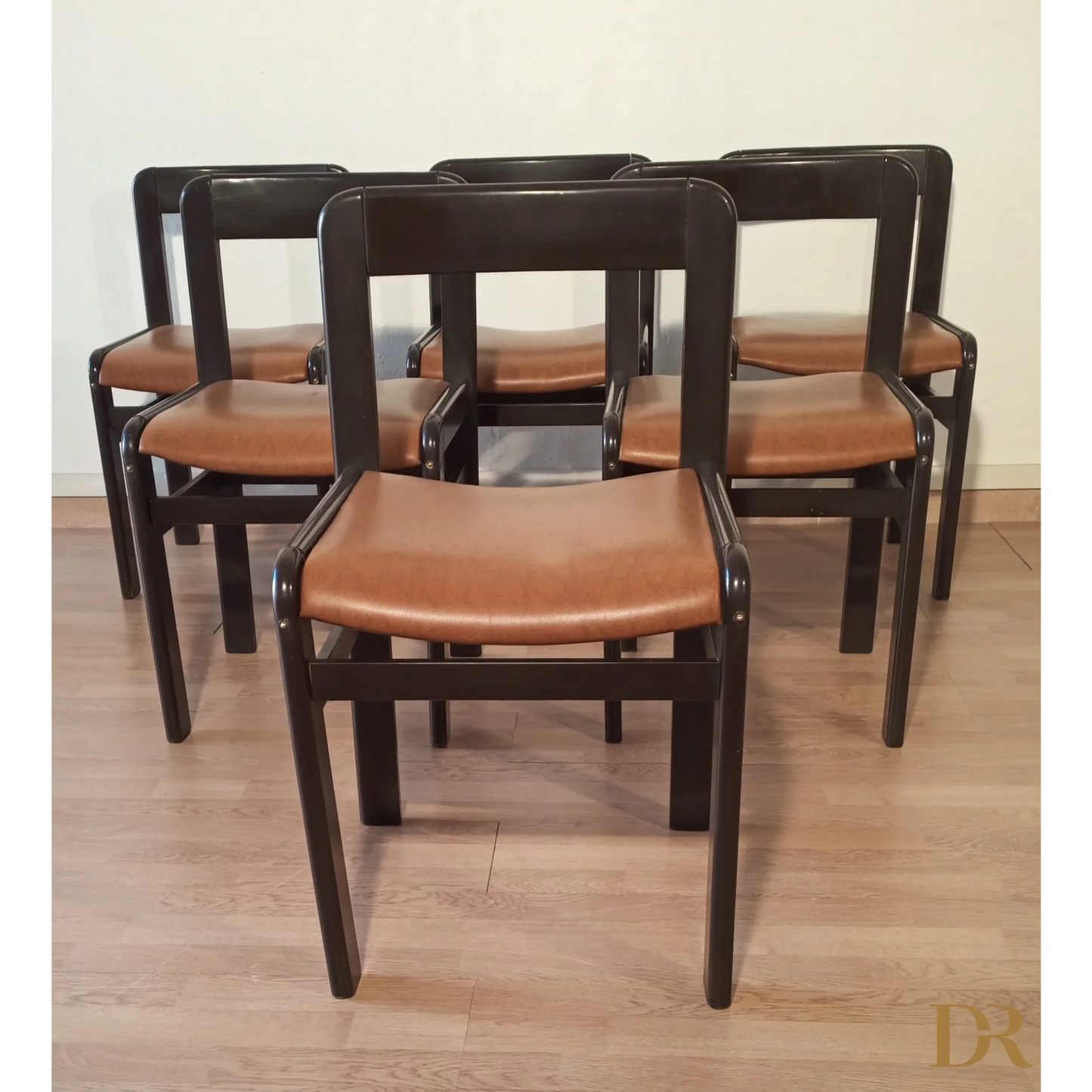 Brutalistische Vintage-Esszimmerstühle, 1970er Jahre, 6er-Set