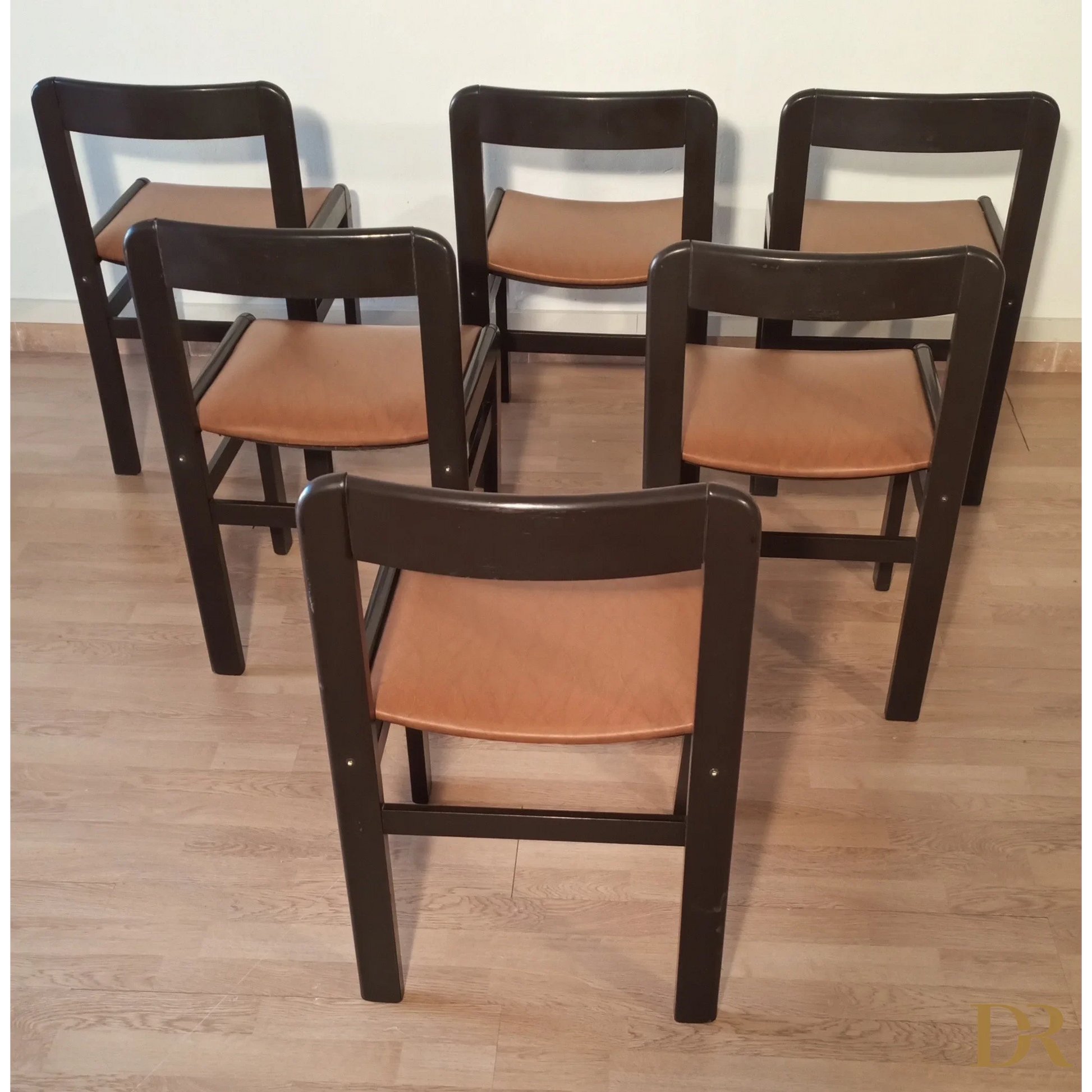 Brutalistische Vintage-Esszimmerstühle, 1970er Jahre, 6er-Set