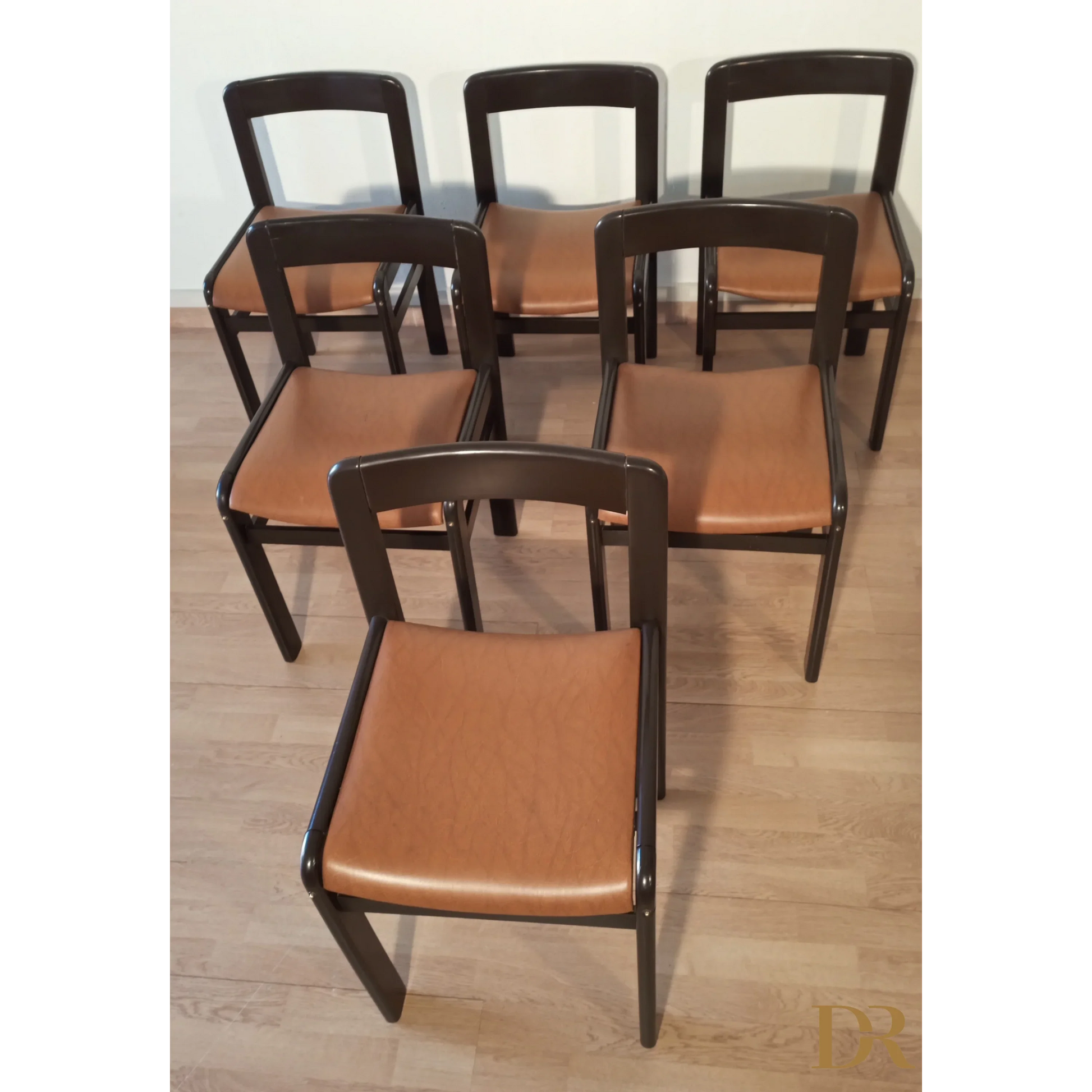 Brutalistische Vintage-Esszimmerstühle, 1970er Jahre, 6er-Set