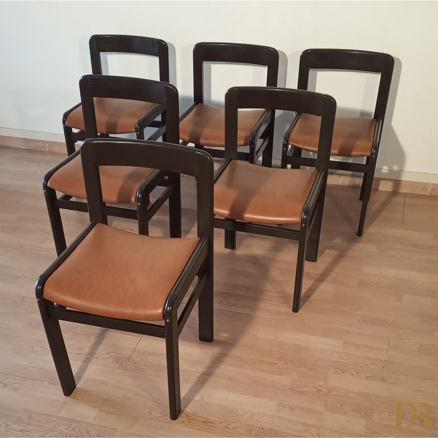 Brutalistische Vintage-Esszimmerstühle, 1970er Jahre, 6er-Set