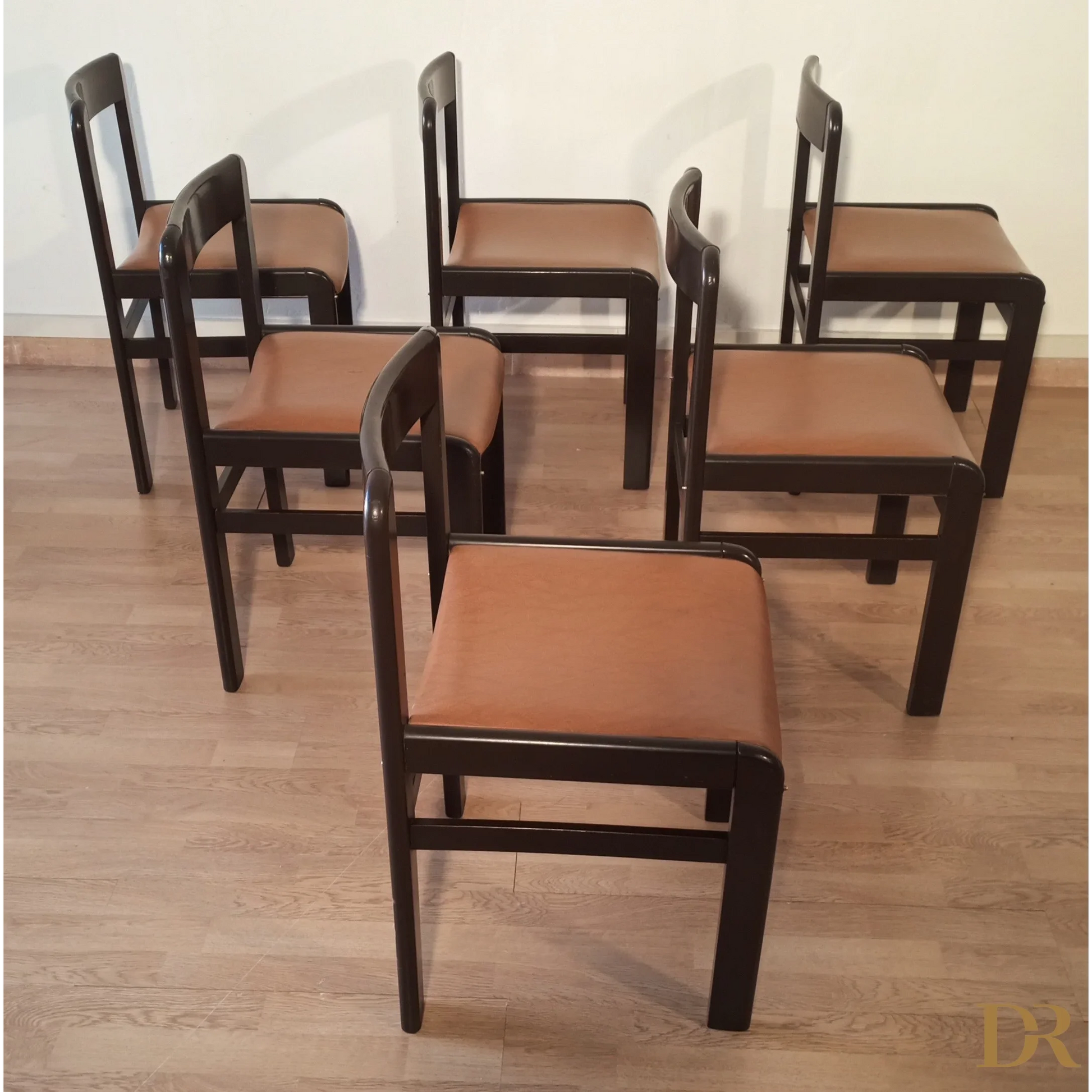 Brutalistische Vintage-Esszimmerstühle, 1970er Jahre, 6er-Set