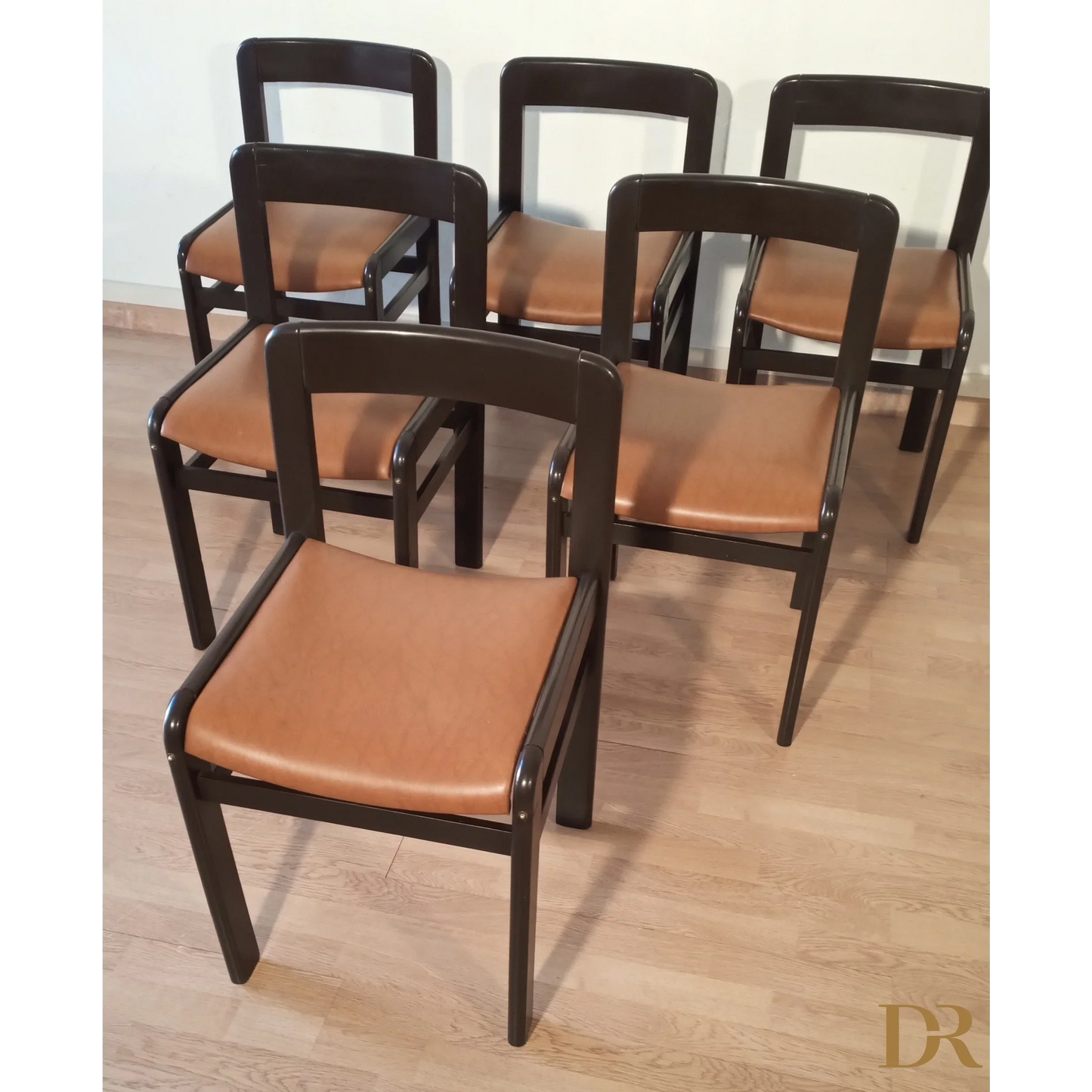 Brutalistische Vintage-Esszimmerstühle, 1970er Jahre, 6er-Set