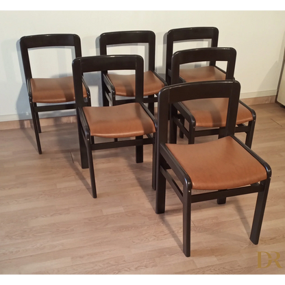 Brutalistische Vintage-Esszimmerstühle, 1970er Jahre, 6er-Set