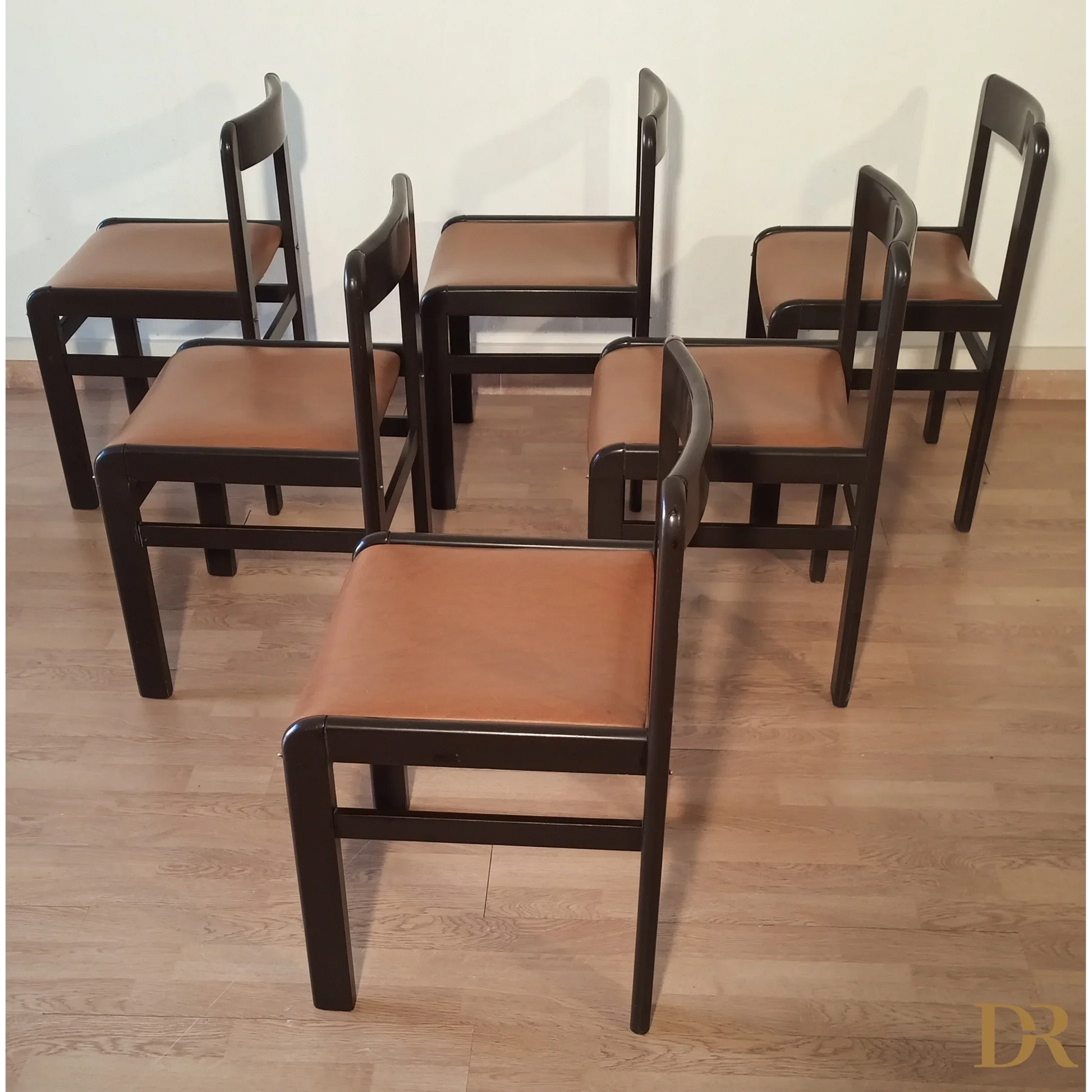 Brutalistische Vintage-Esszimmerstühle, 1970er Jahre, 6er-Set