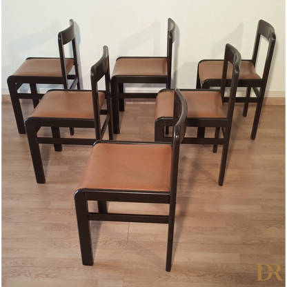 Brutalistische Vintage-Esszimmerstühle, 1970er Jahre, 6er-Set