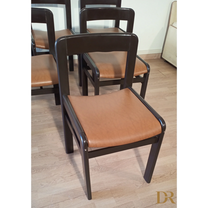 Brutalistische Vintage-Esszimmerstühle, 1970er Jahre, 6er-Set