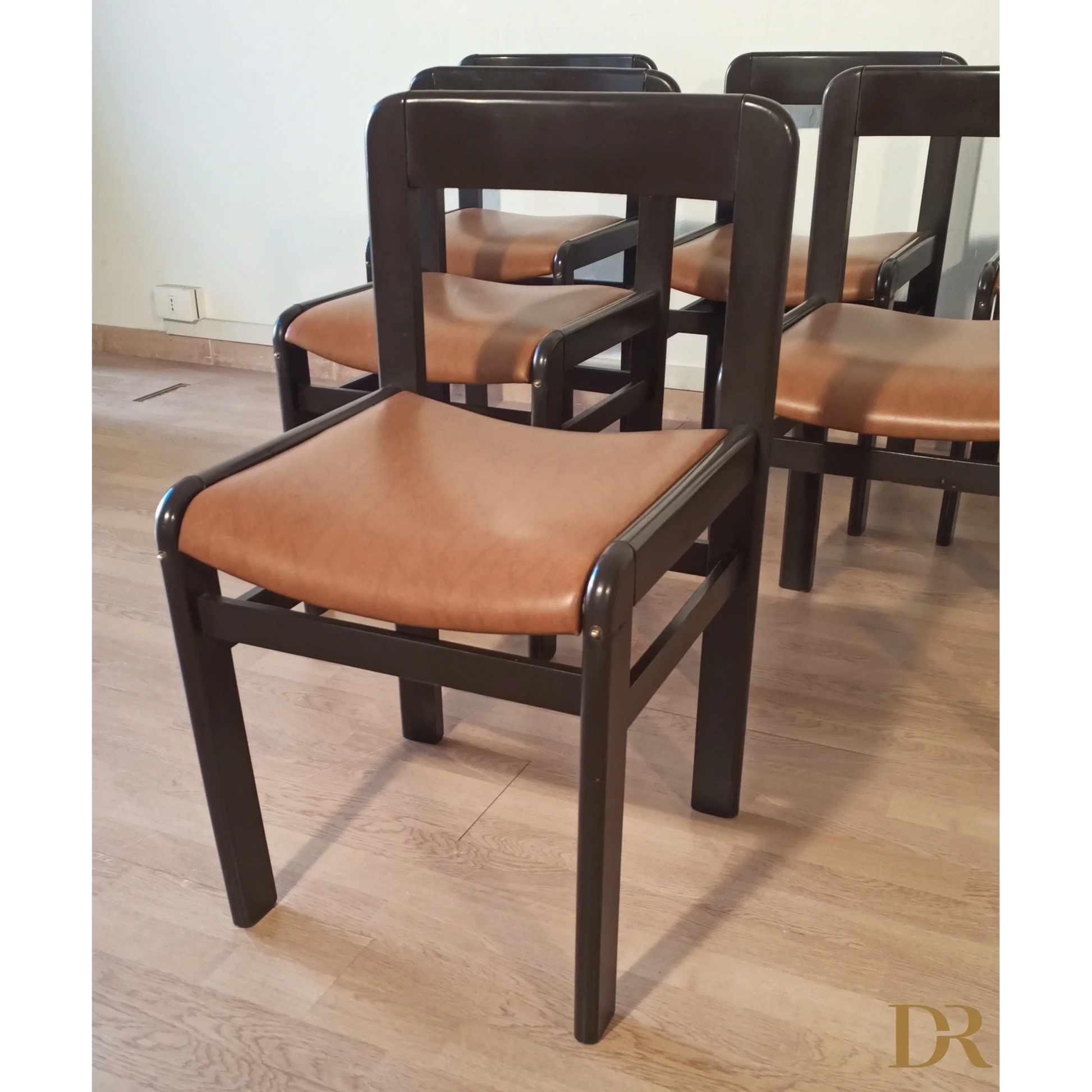 Brutalistische Vintage-Esszimmerstühle, 1970er Jahre, 6er-Set