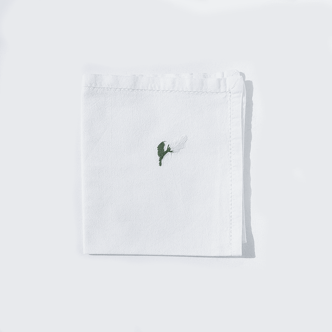 Vintage Napkin Cotton White, Blue Set of 4