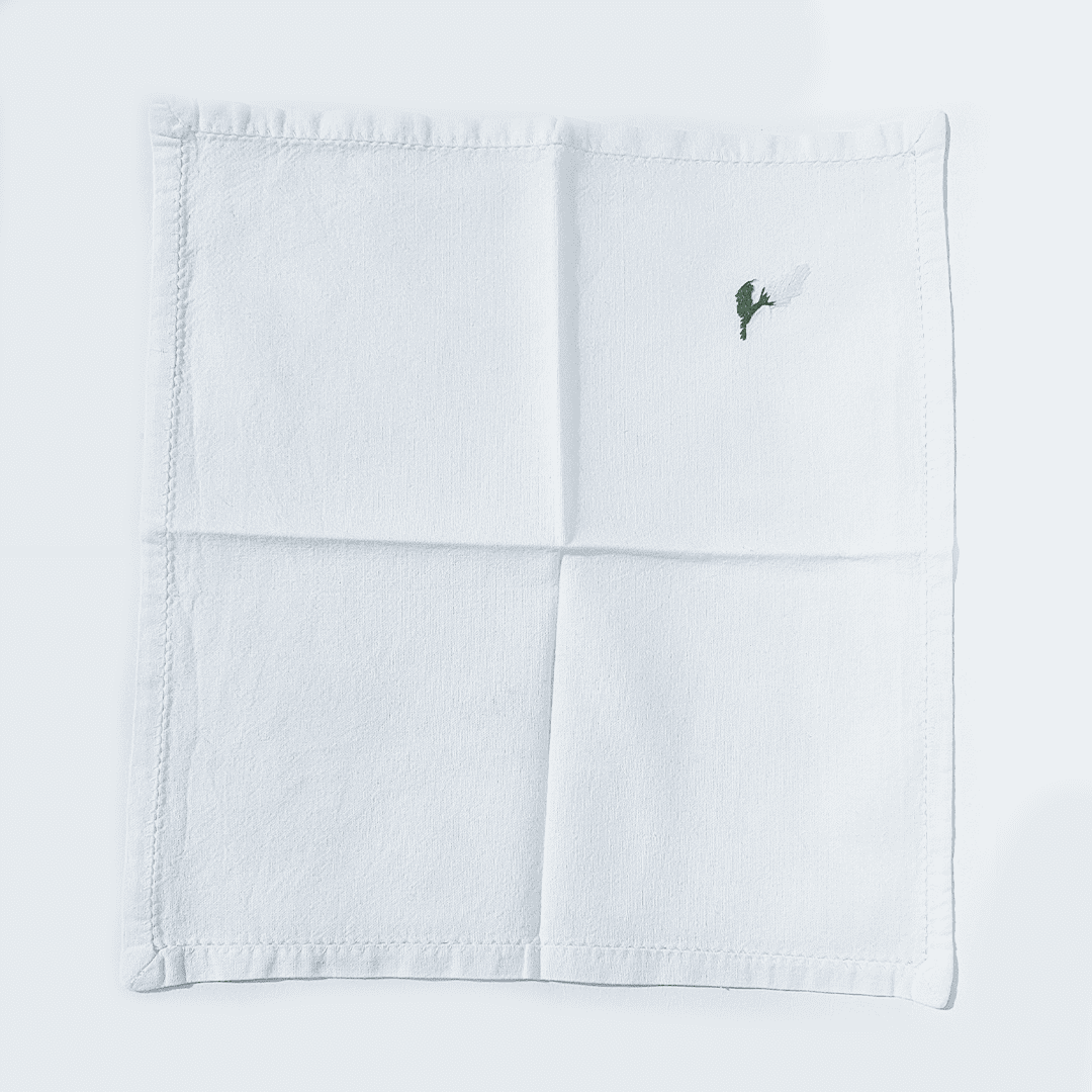 Vintage Napkin Cotton White, Blue Set of 4