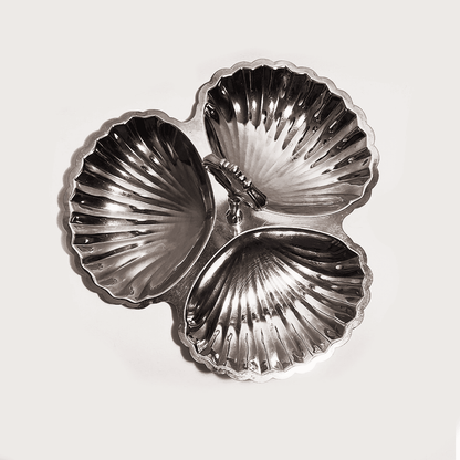 Vintage Serviteur Coquillage Inox Argenté