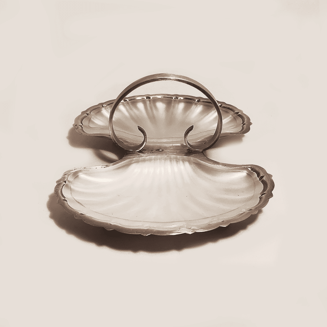 Vintage Serviteur Coquillage versilbert Silber