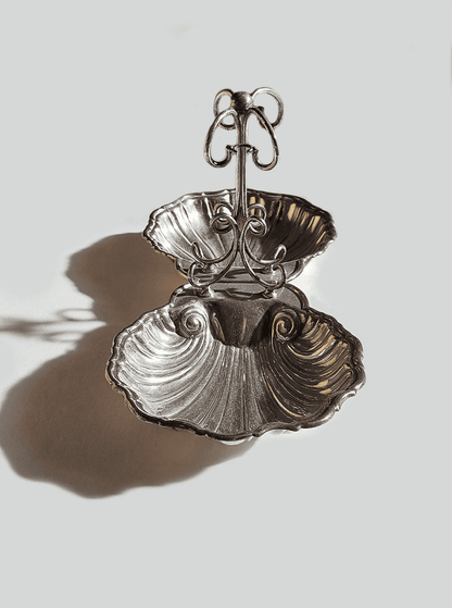 Vintage Serviteur Coquillage versilbert Silber