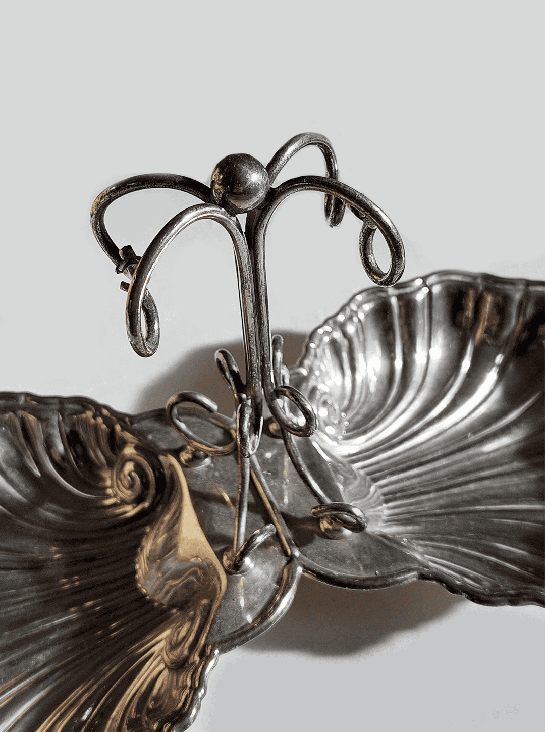 Vintage Serviteur Coquillage versilbert Silber