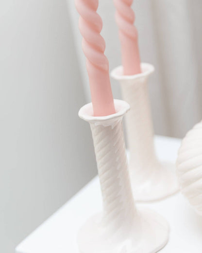 Bougeoir et vase vintage en céramique design milieu du siècle années 1970 lot de 2