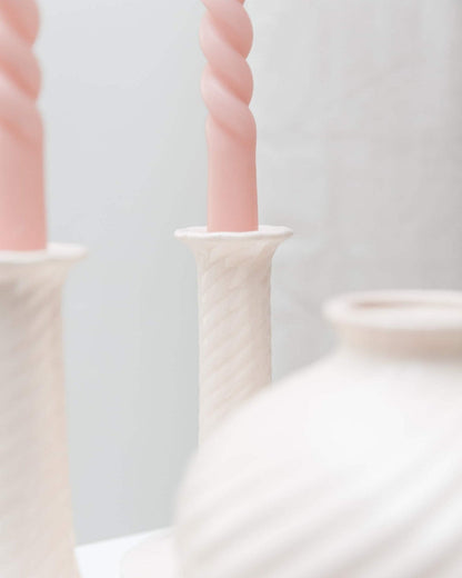 Bougeoir et vase vintage en céramique design milieu du siècle années 1970 lot de 2