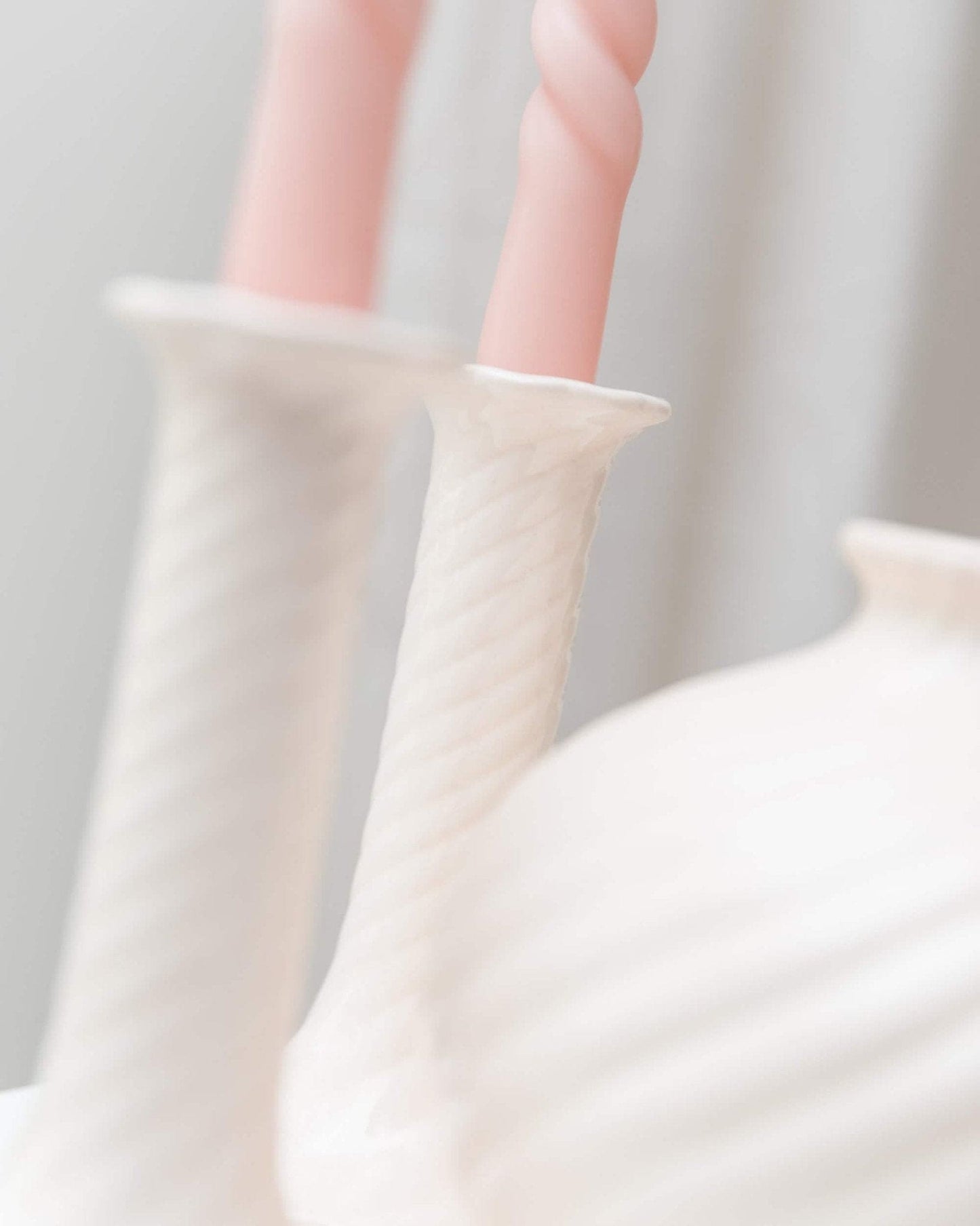 Bougeoir et vase vintage en céramique design milieu du siècle années 1970 lot de 2