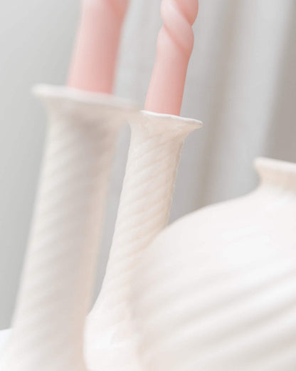 Bougeoir et vase vintage en céramique design milieu du siècle années 1970 lot de 2